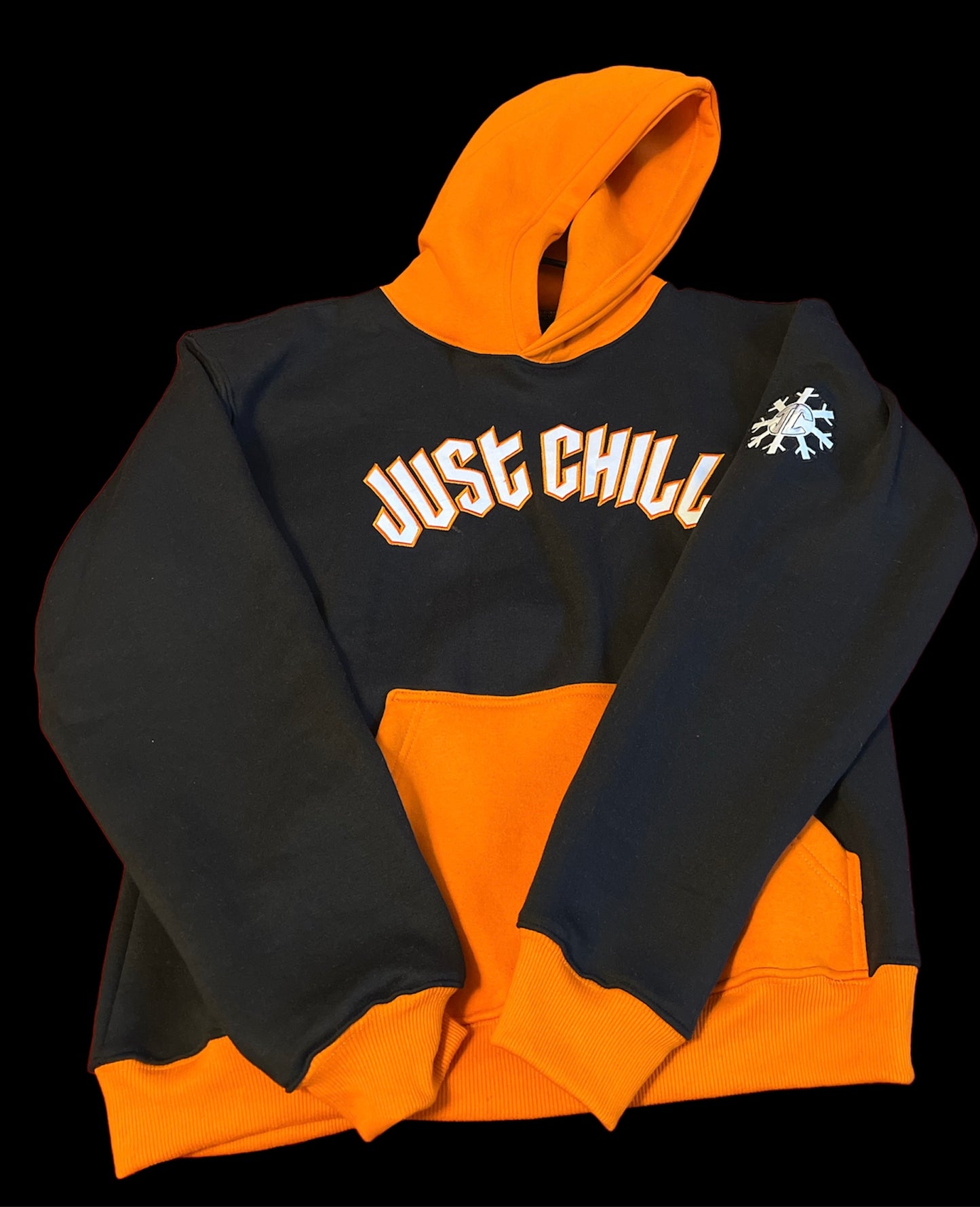 Orange Snowflake Hoodie